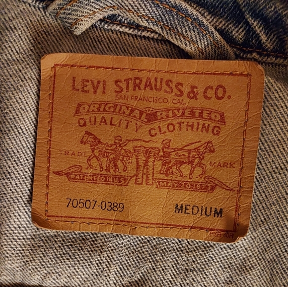 1980's Authentic Levi Strauss Jean Trucker Type III 70507-0389 Size Large Jacket - Picture 2 of 5